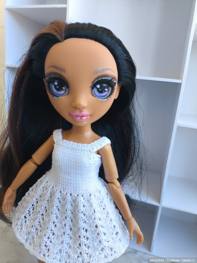 Пальто спицами для куклы Rainbow 🌈