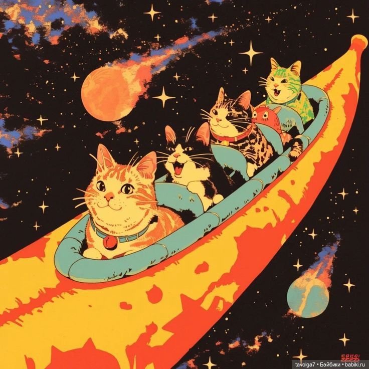 Ретро-футуристические космические Коты