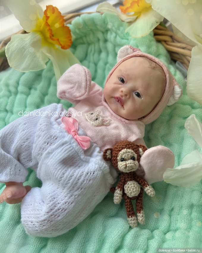 Миниатюрная кукла младенец Дашенька🌷 (фото 4)