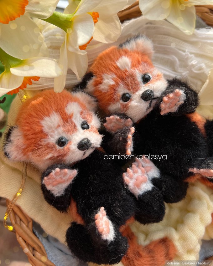 Красная панда Герми 🧡✨ — Игрушки в смешанной технике (мех и глина): Арт (фото 2)