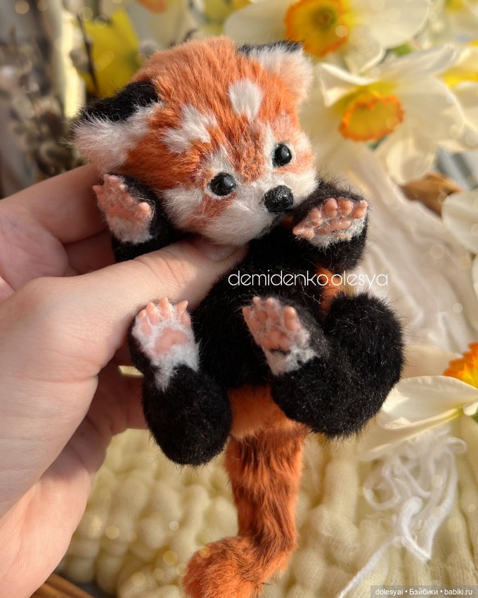 Красная панда Герми 🧡✨ — Игрушки в смешанной технике (мех и глина): Арт (фото 3)