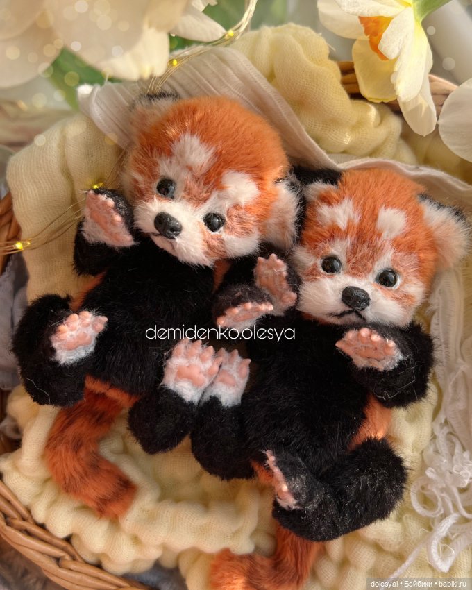 Красная панда Герми 🧡✨ — Игрушки в смешанной технике (мех и глина): Арт