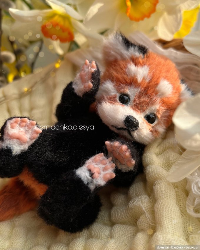 Красная панда Герми 🧡✨ — Игрушки в смешанной технике (мех и глина): Арт (фото 5)