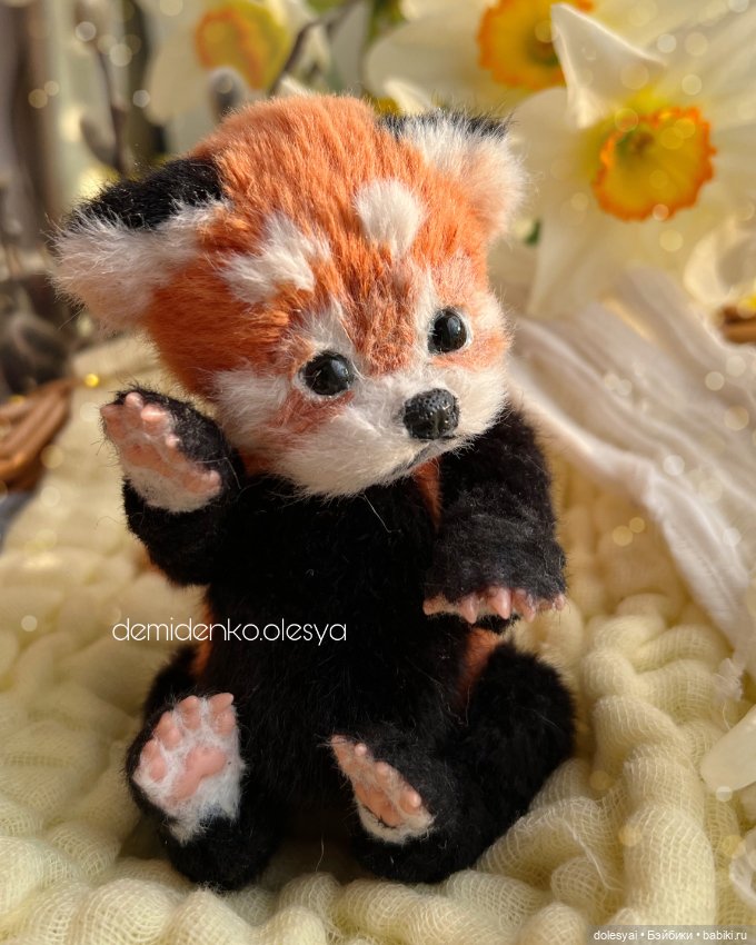 Красная панда Герми 🧡✨ — Игрушки в смешанной технике (мех и глина): Арт (фото 4)