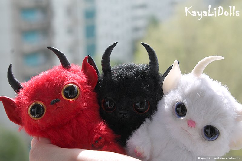 3 кота — Игрушки в смешанной технике (мех и глина): Арт