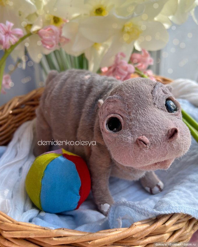 Бегемотик Гектор 🌸🩶🦛 — Реалистичные игрушки и звери (Натюр): собаки (фото 2)