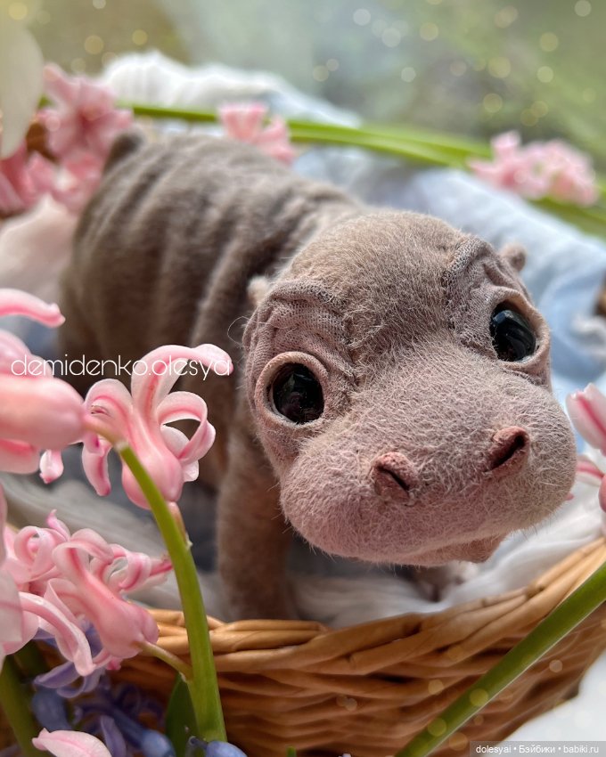 Бегемотик Гектор 🌸🩶🦛 — Реалистичные игрушки и звери (Натюр): собаки