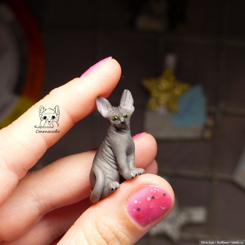 Миниатюра кота Сфинкса — Лепка авторских игрушек и папье (фото 7)