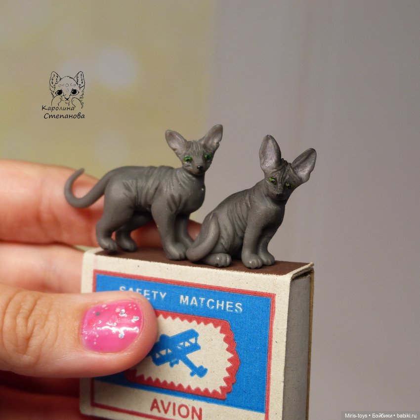 Миниатюра кота Сфинкса — Лепка авторских игрушек и папье (фото 2)
