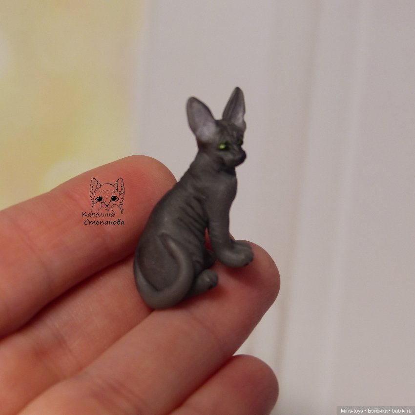 Миниатюра кота Сфинкса — Лепка авторских игрушек и папье