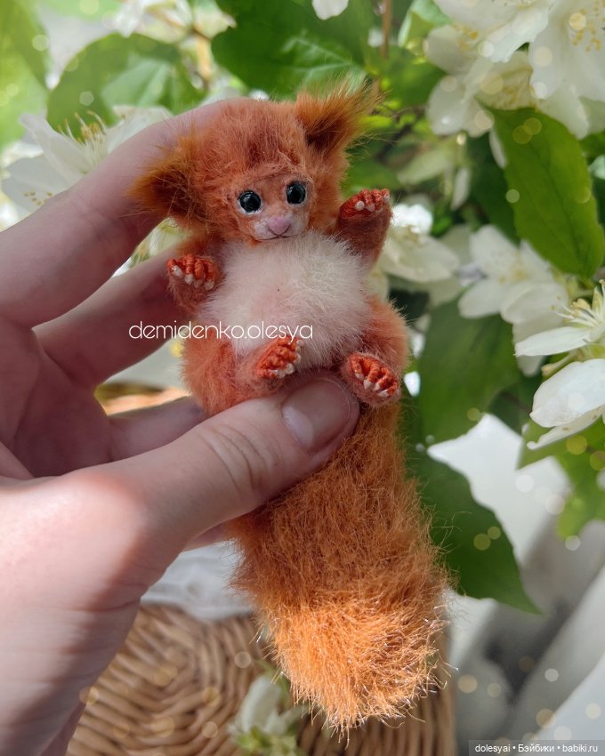 Белочка Рая 🐿️ — Игрушки в смешанной технике (мех и глина): Арт