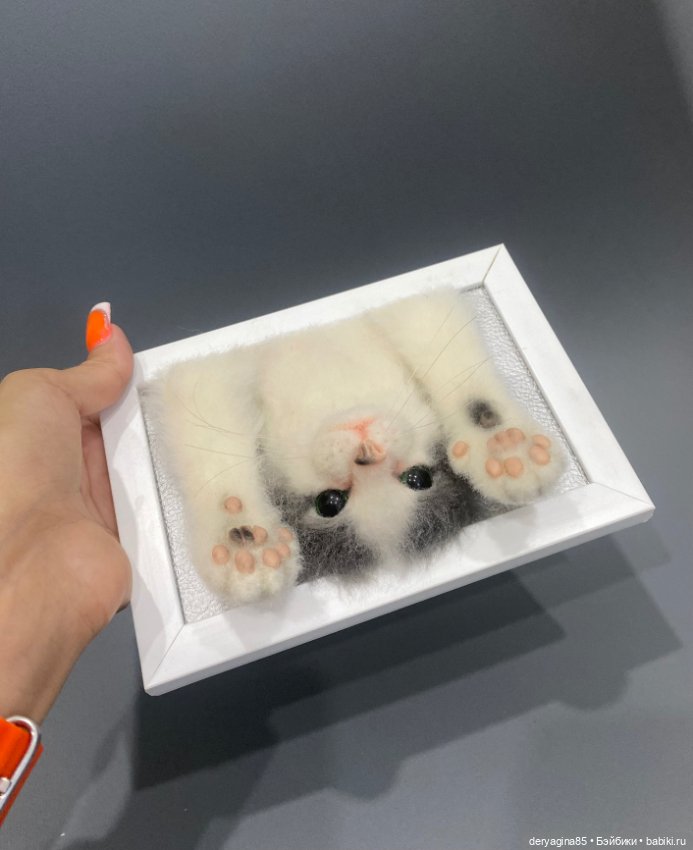 Портрет котёнка — Валяные игрушки из шерсти: сухое валяние