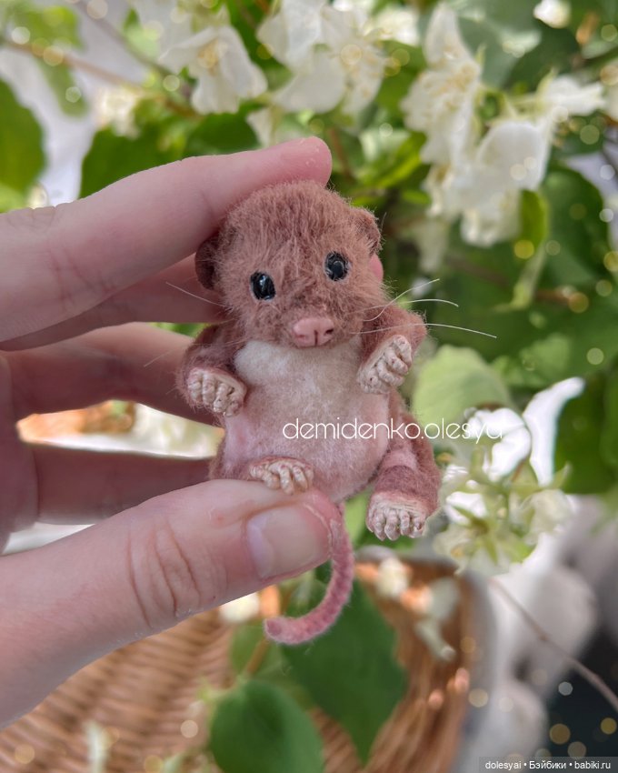 Миниатюрная тедди мышка полёвка Муко 🐭