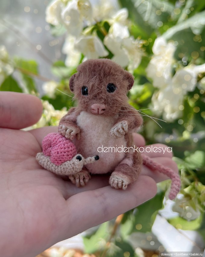 Миниатюрная тедди мышка полёвка Муко 🐭 (фото 6)