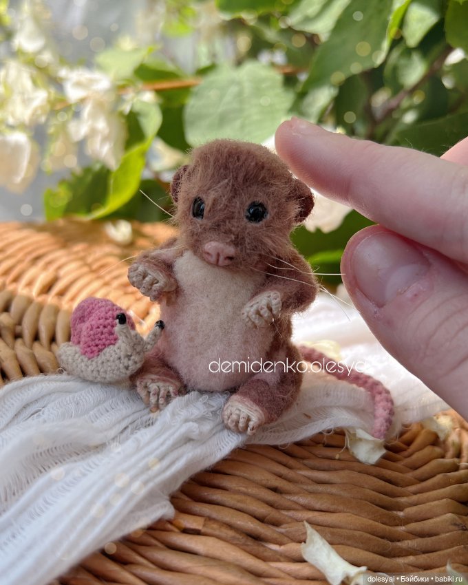 Миниатюрная тедди мышка полёвка Муко 🐭 (фото 5)