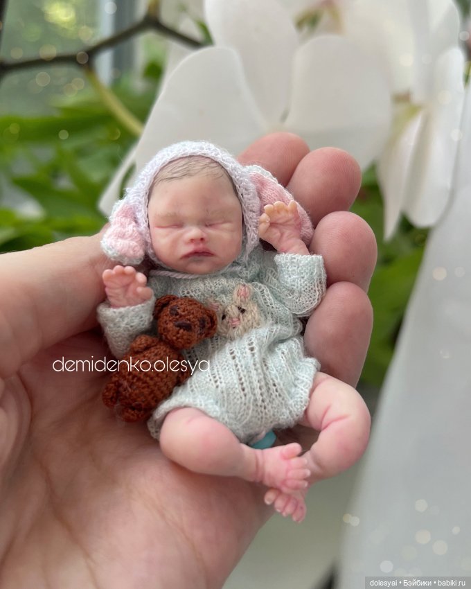 Миниатюрная кукла младенец Аркаша. Миниреборн