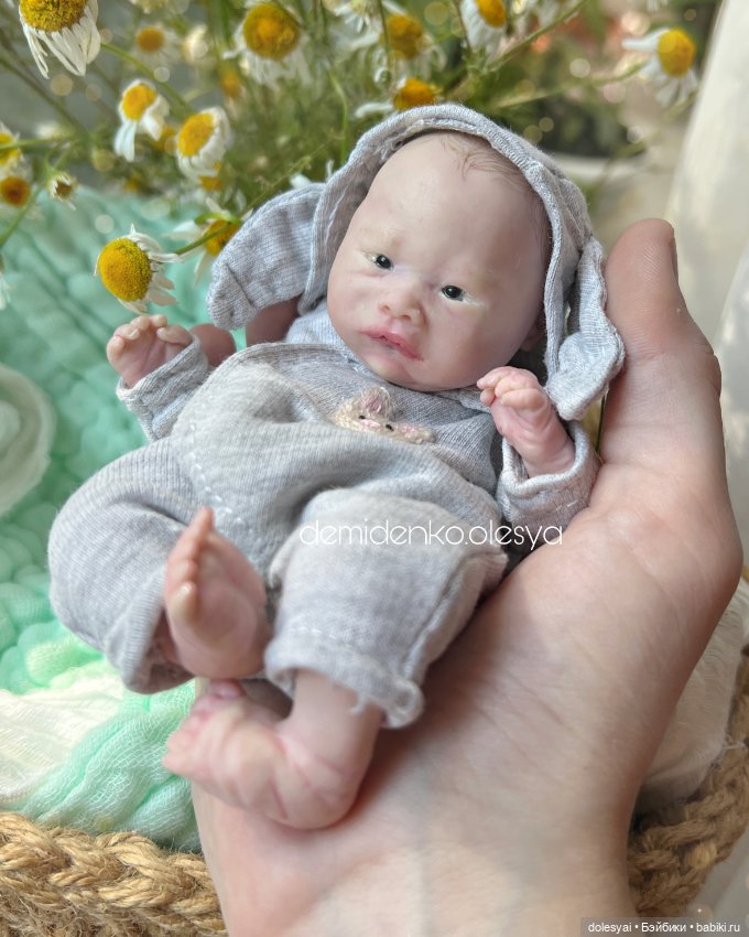Миниатюра кукла младенец Лука. Миниреборн из полимерной глины