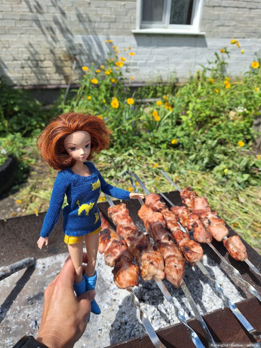 Вместе с Марго жарили шашлык 😋