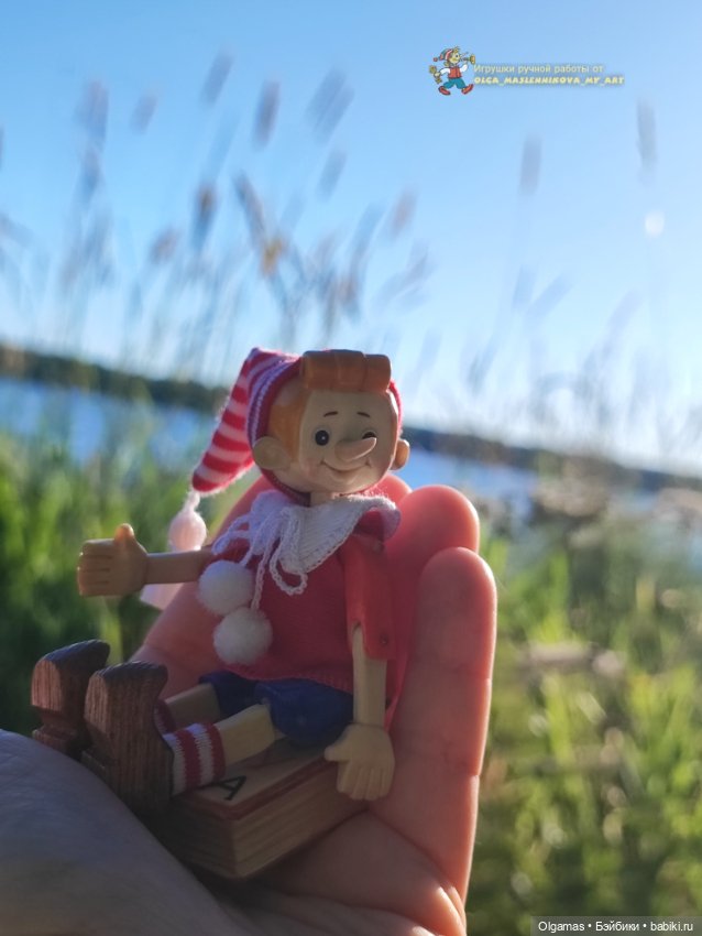 Буратинка на природе!! 🌿 — Авторские игрушки из дерева: резьба (фото 5)