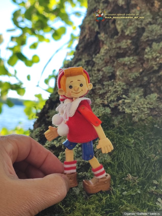 Буратинка на природе!! 🌿 — Авторские игрушки из дерева: резьба