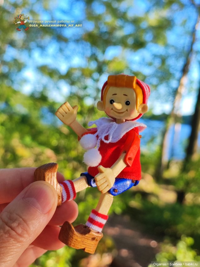 Буратинка на природе!! 🌿 — Авторские игрушки из дерева: резьба