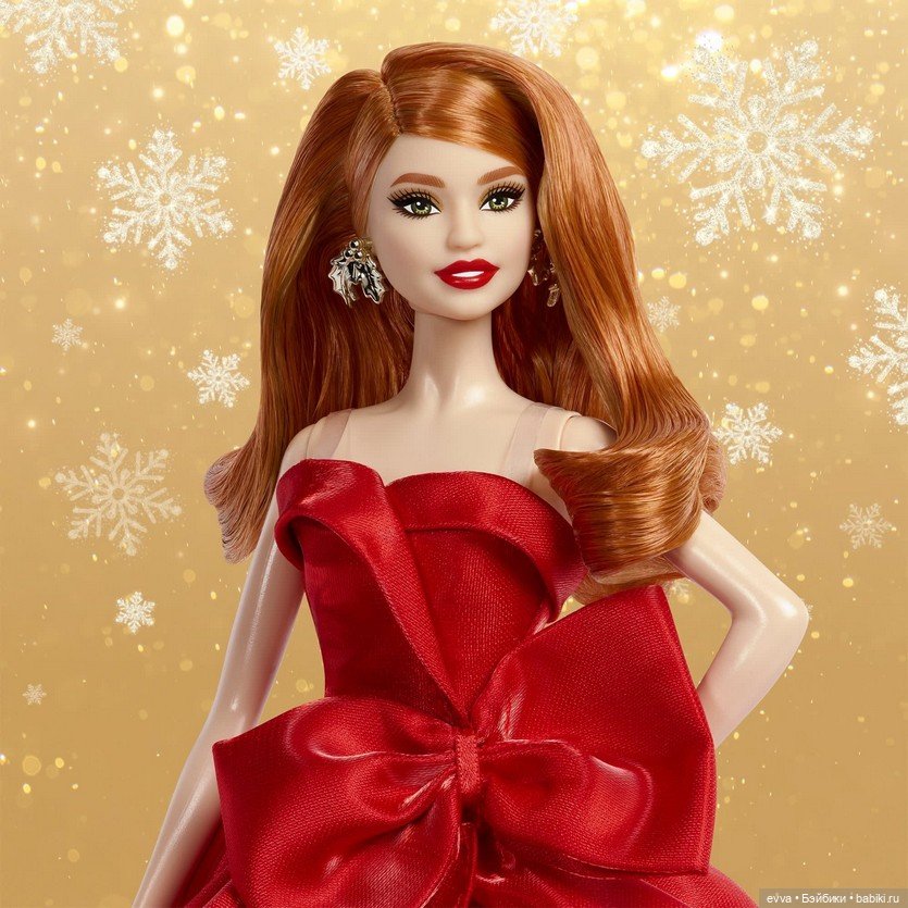 Промо-фото роскошной рыжеволосой 2026 Holiday Barbie