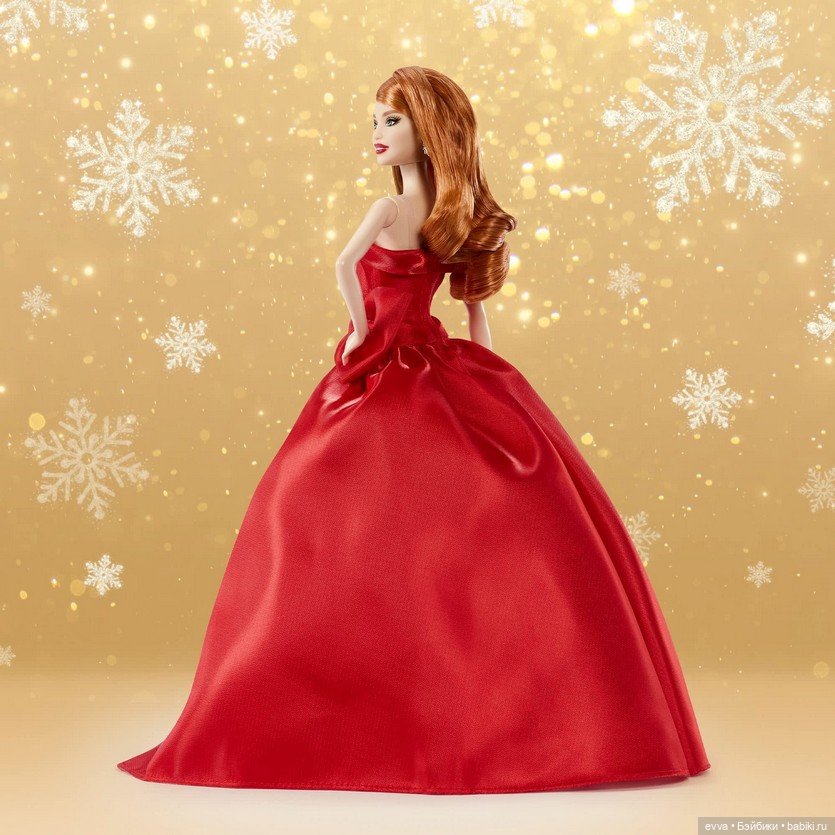Промо-фото роскошной рыжеволосой 2026 Holiday Barbie (фото 4)