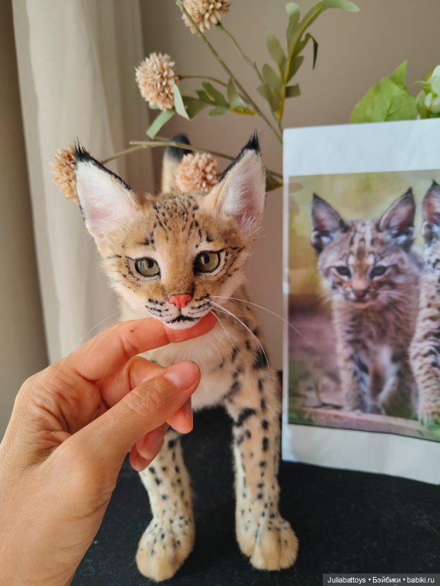 Котенок рыси. Реалистичная игрушка