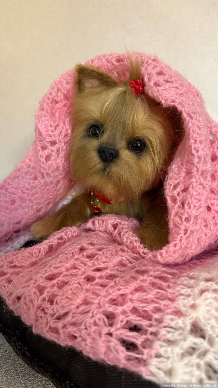 Малышка Йорочка 🐶🐕🐾 — Игрушки в смешанной технике (мех и глина): Арт