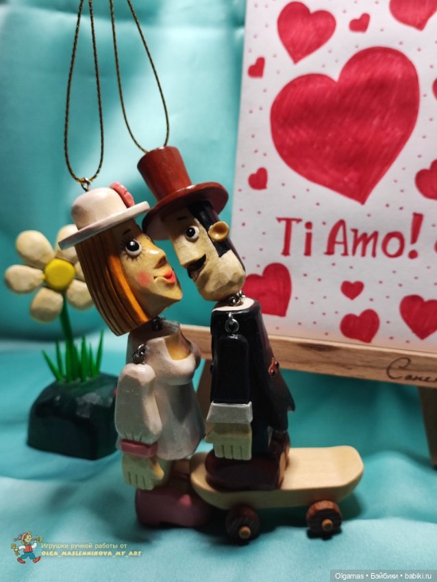 Жених и невеста 💗 — Авторские игрушки из дерева: резьба (фото 9)