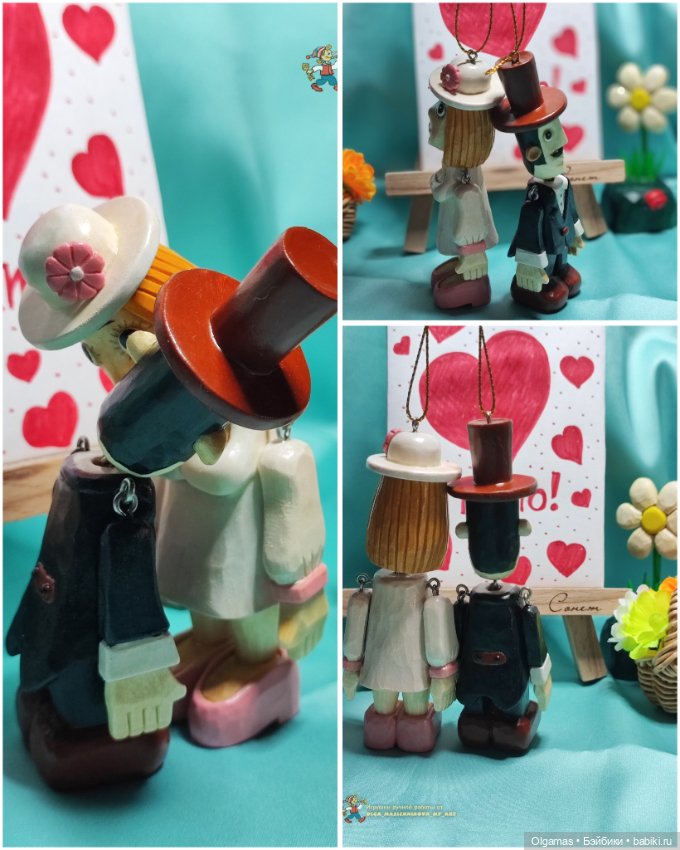 Жених и невеста 💗 — Авторские игрушки из дерева: резьба (фото 7)