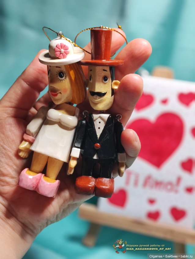 Жених и невеста 💗 — Авторские игрушки из дерева: резьба (фото 2)