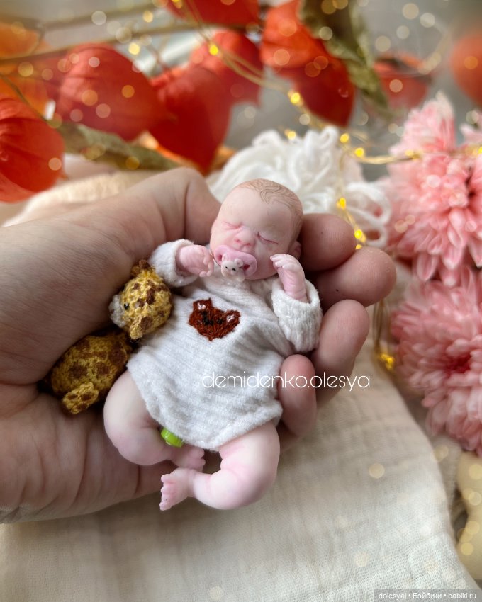 Миниреборн Октавия 💖🍃 миниатюрная кукла младенец (фото 2)