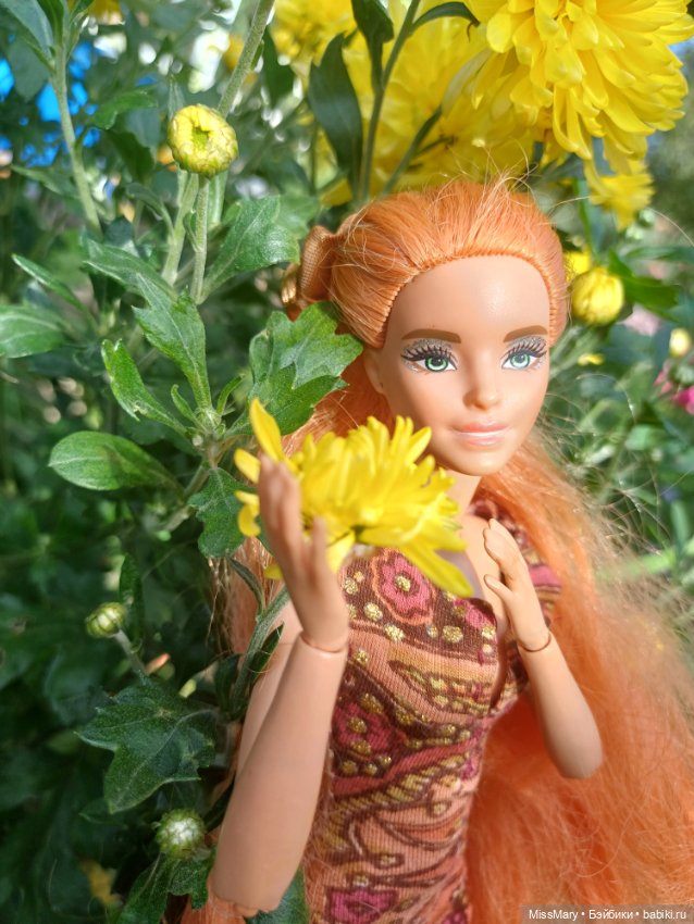 Рыжая лиса 🦊 и хризантемы 🌼