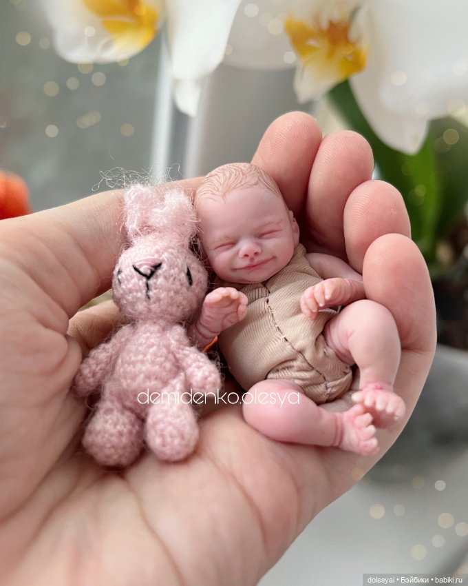 Миниреборн улыбашка. Миниатюрная кукла младенец