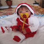 Кукла реборн Женя, новое платье и красный костюмчик.