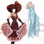 Бумажные куклы с одеждой - дамы в ретро стиле