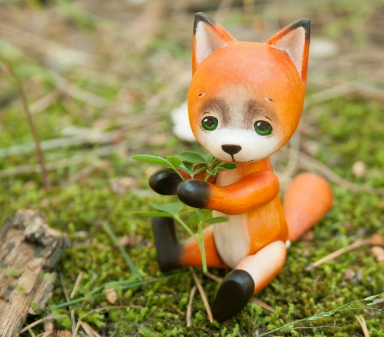 Лисенок и дверь в лето — Авторские игрушки из дерева: резьба (фото 3)