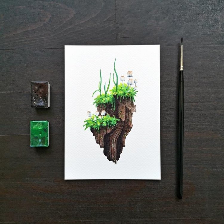 SnailMaidenStudio - Акварельные иллюстрации маленьких живых существ (фото 6)