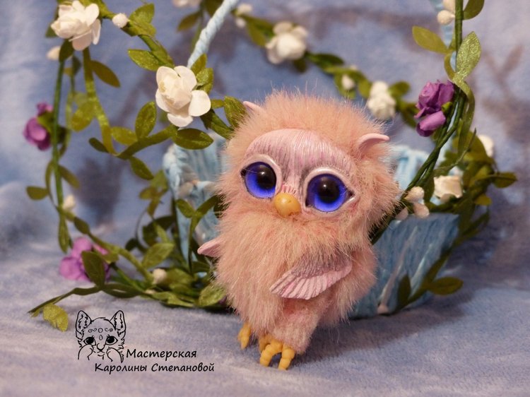 Совушка Бэрри — Игрушки в смешанной технике (мех и глина): Арт (фото 4)