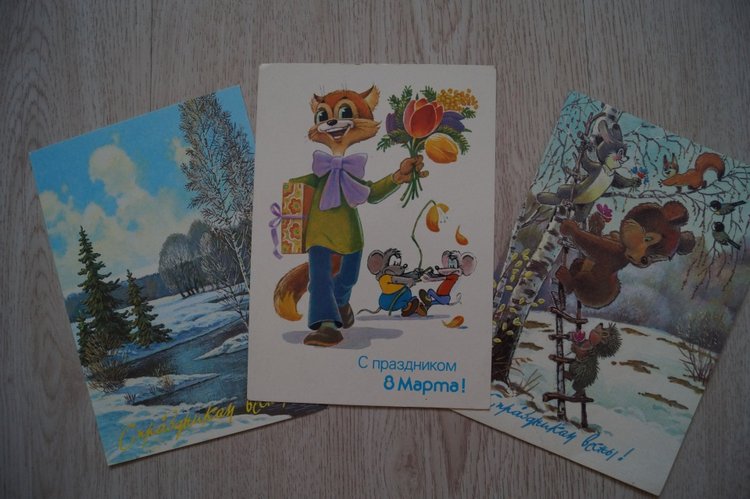 Советские открытки на каждый праздник. Годовой цикл. 8 марта