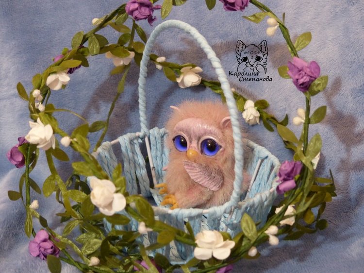 Совушка Бэрри — Игрушки в смешанной технике (мех и глина): Арт