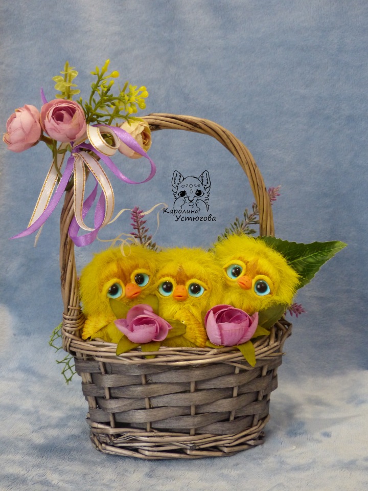 Утята, ждут весны — Игрушки в смешанной технике (мех и глина): Арт (фото 5)