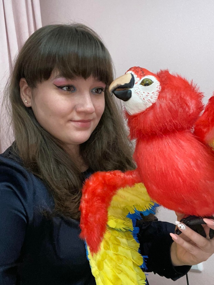 Попугай Ара — Игрушки в смешанной технике (мех и глина): Арт