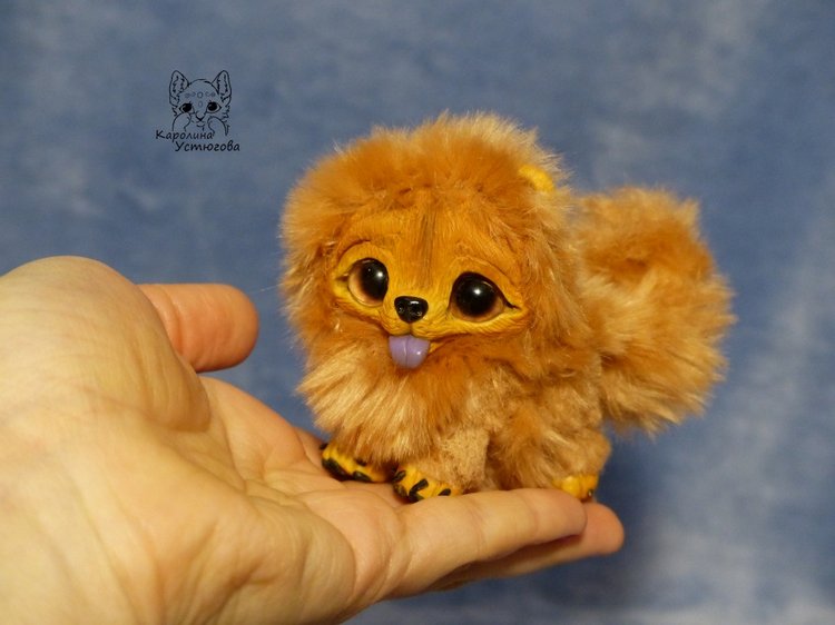 Щенок Чау-Чау — Игрушки в смешанной технике (мех и глина): Арт