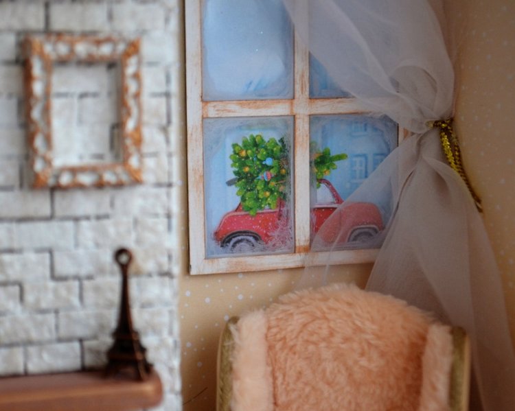 Адвент календарь с миниатюрой и освещением