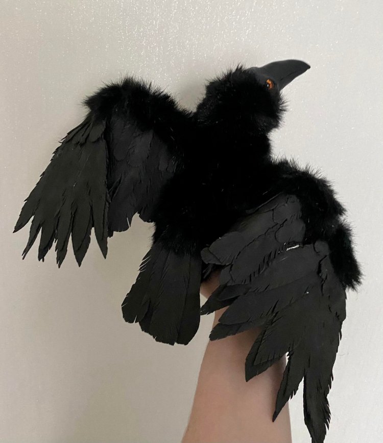 Ворон — Игрушки в смешанной технике (мех и глина): Арт