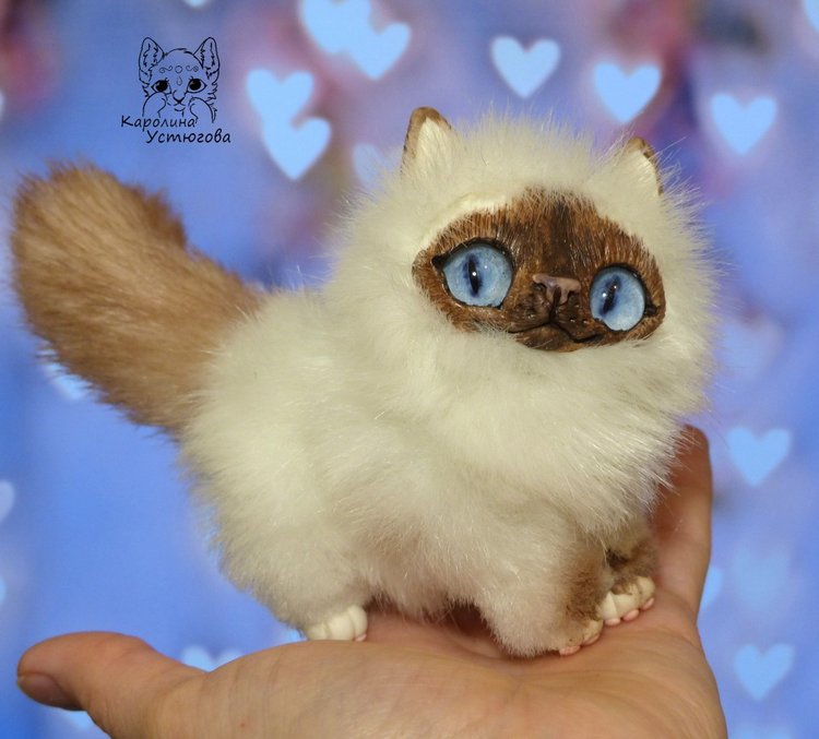 Мой маленький котенок — Игрушки в смешанной технике (мех и глина): Арт (фото 7)