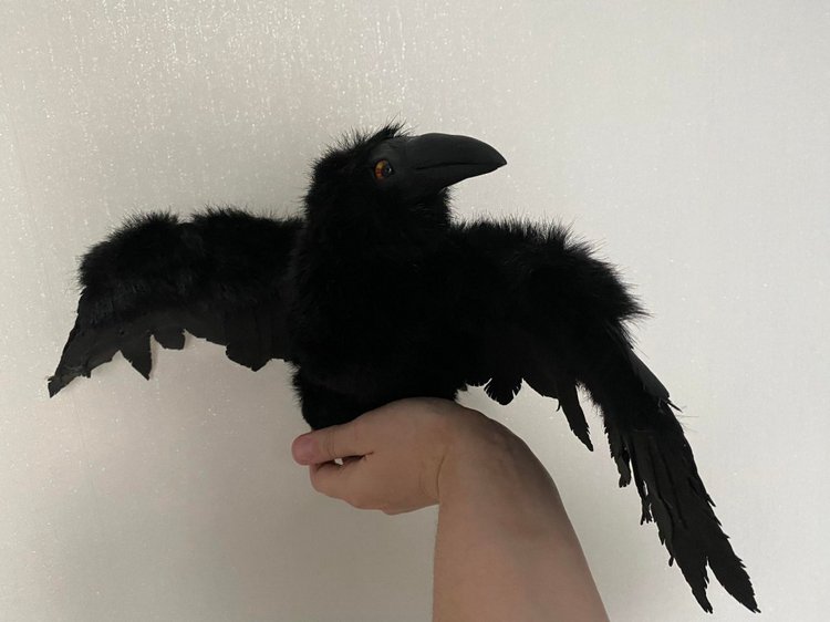 Ворон — Игрушки в смешанной технике (мех и глина): Арт
