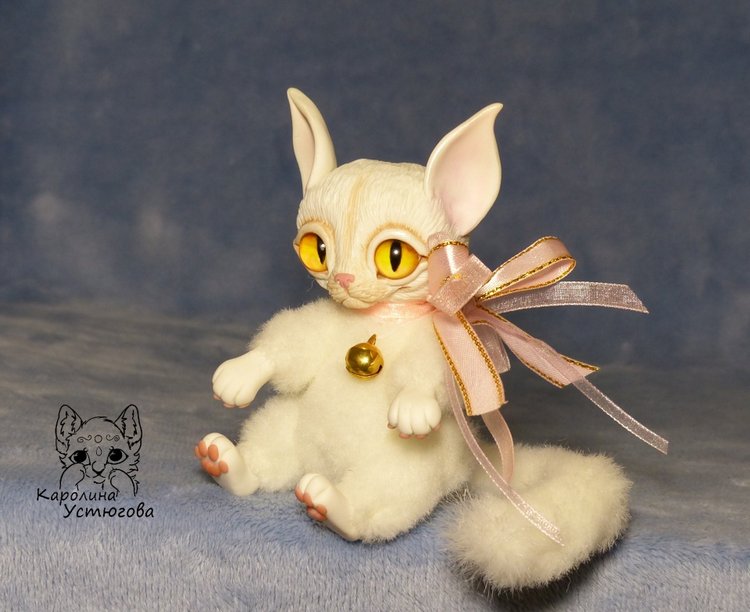 Кошечка Эльф - Муна — Игрушки в смешанной технике (мех и глина): Арт (фото 4)